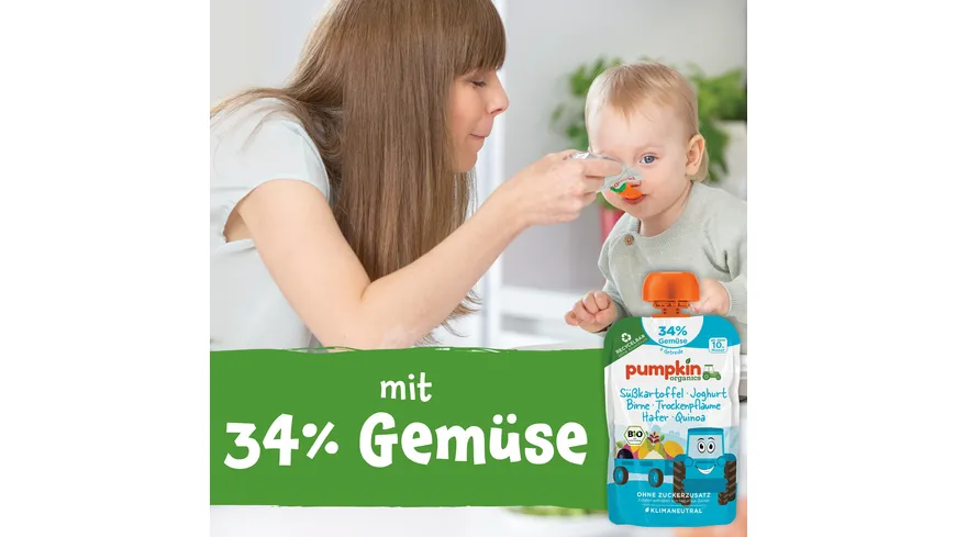 pumpkin organics Bio Quetschie Süßkartoffel, Joghurt, Trockenpflaume, Hafer 100 g