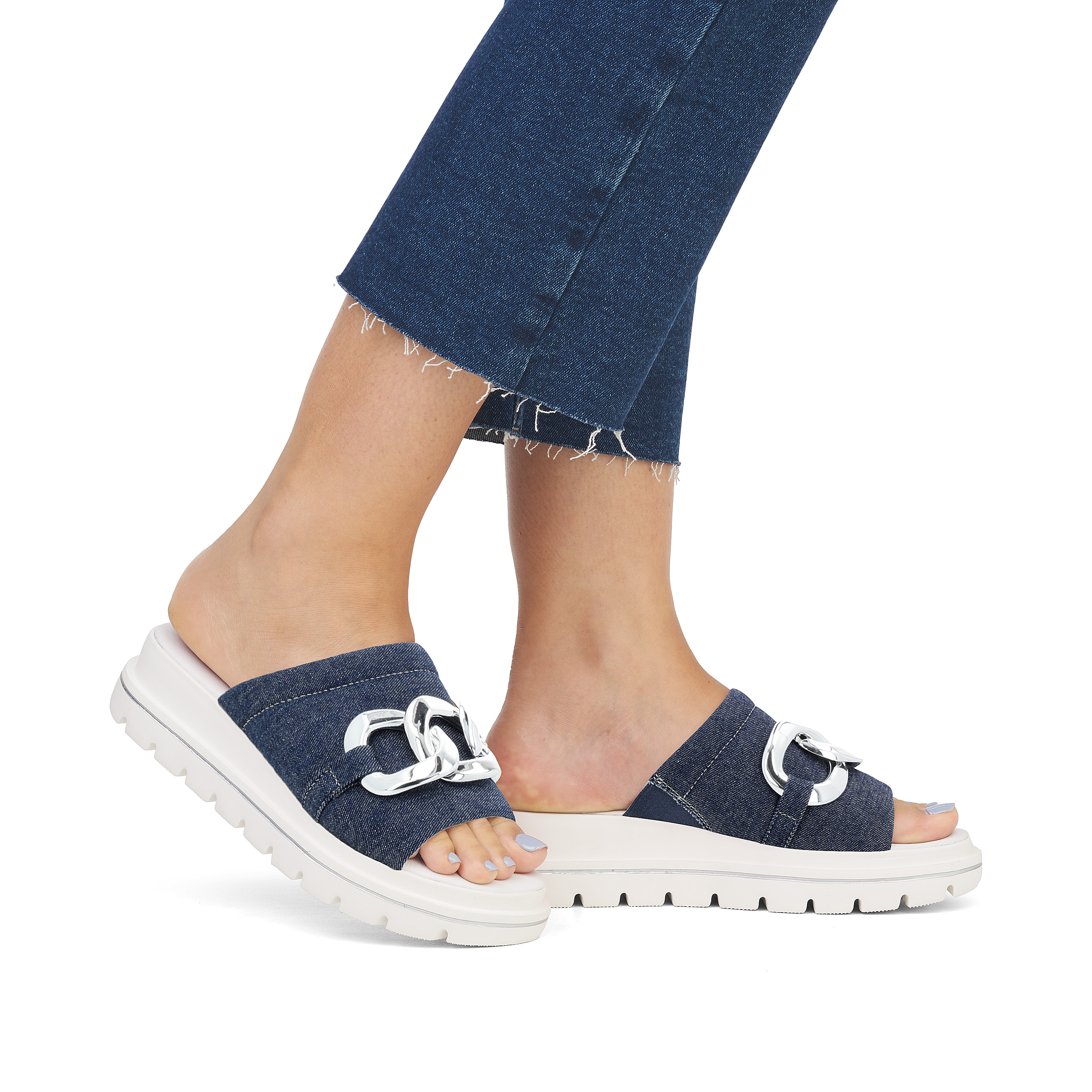 Rieker Damen Pantoletten denim