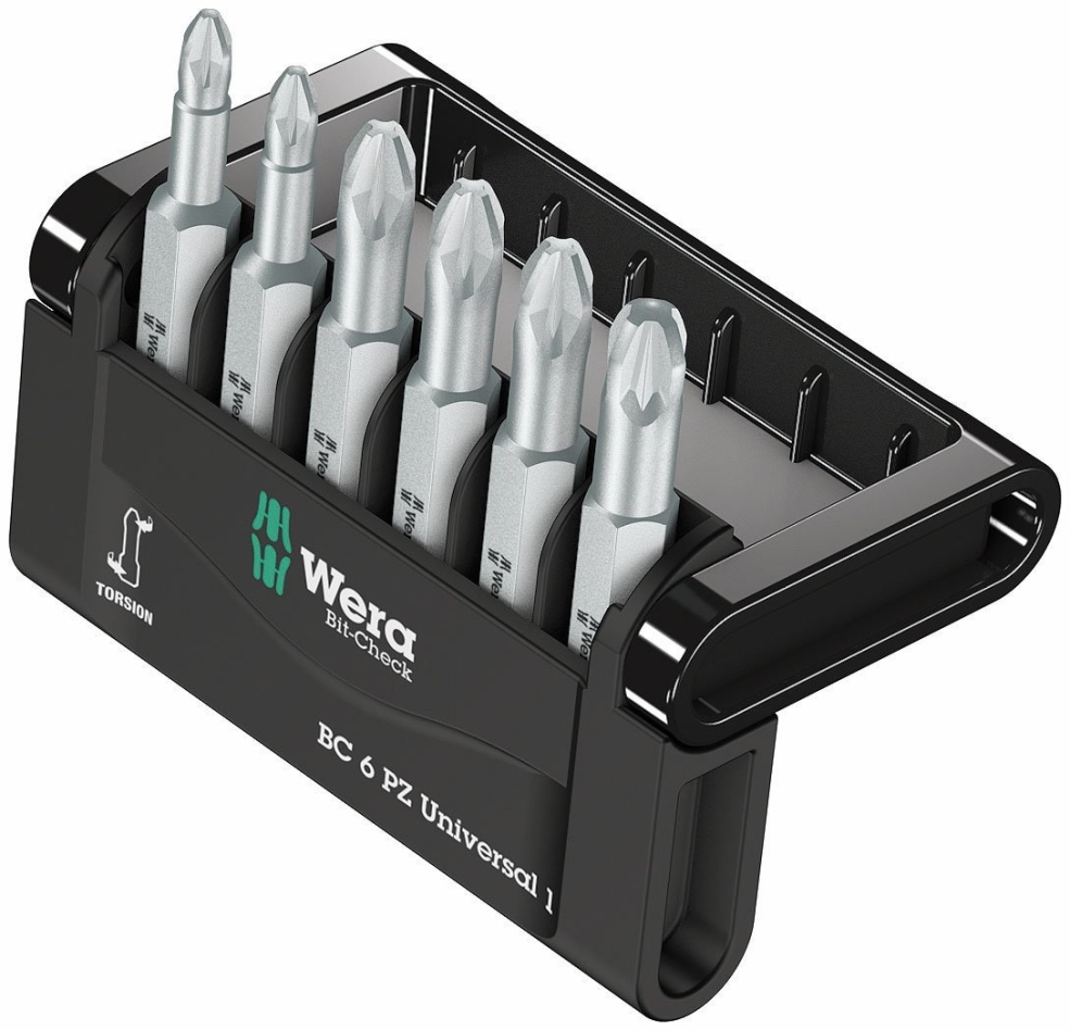 Wera 05056471001 Bit-Check 6 PZ Universal 1 bitset, 6-delig