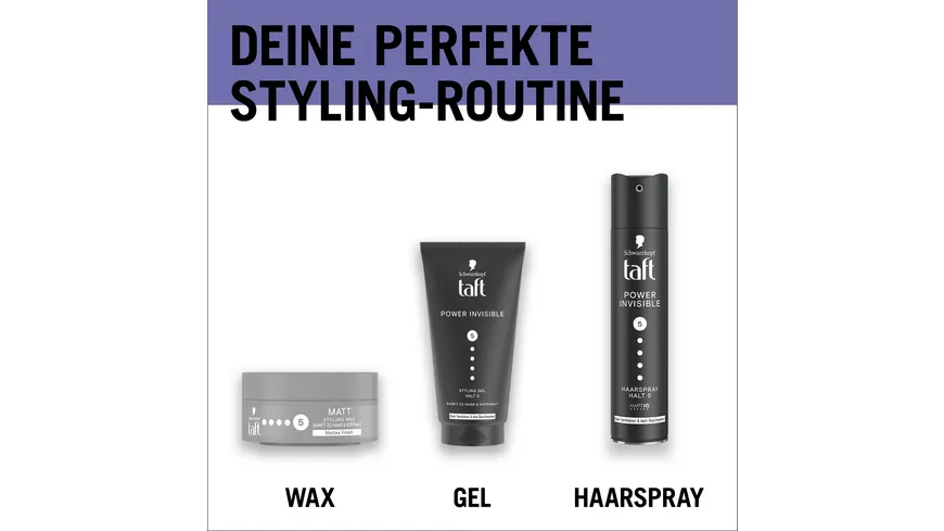 TAFT Matt Styling Wax 75ml Halt 5 Glanz 2 75 ml