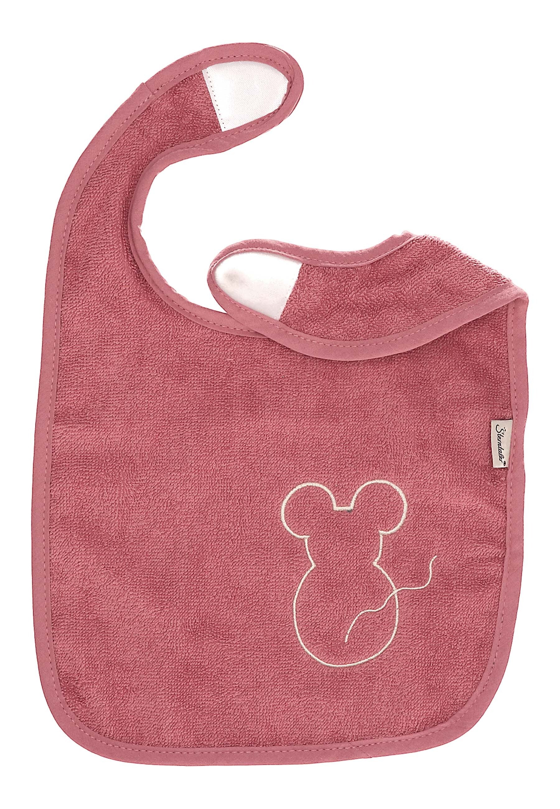GOTS Doppelpack Klettlätzchen Maus Mabel in Rosa