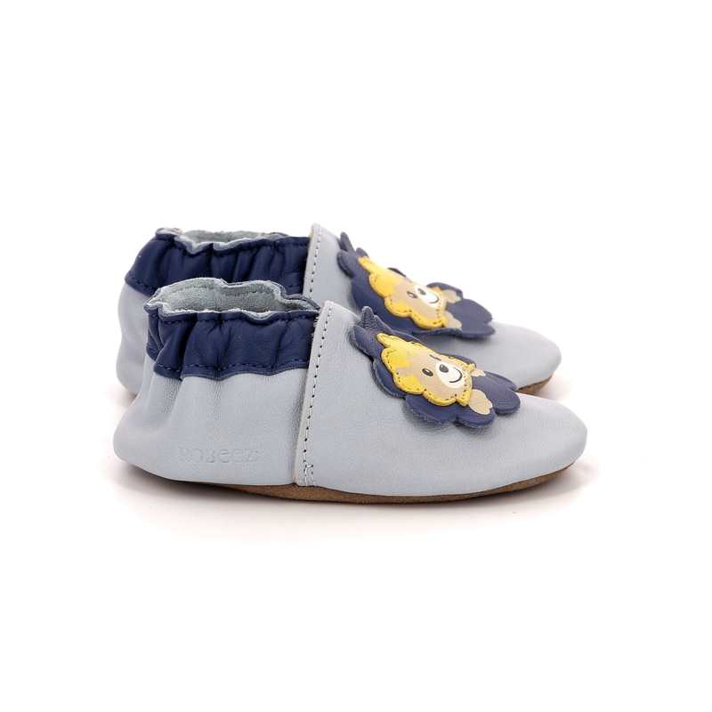 Chaussons cuir tannage vegetal Happy Lion