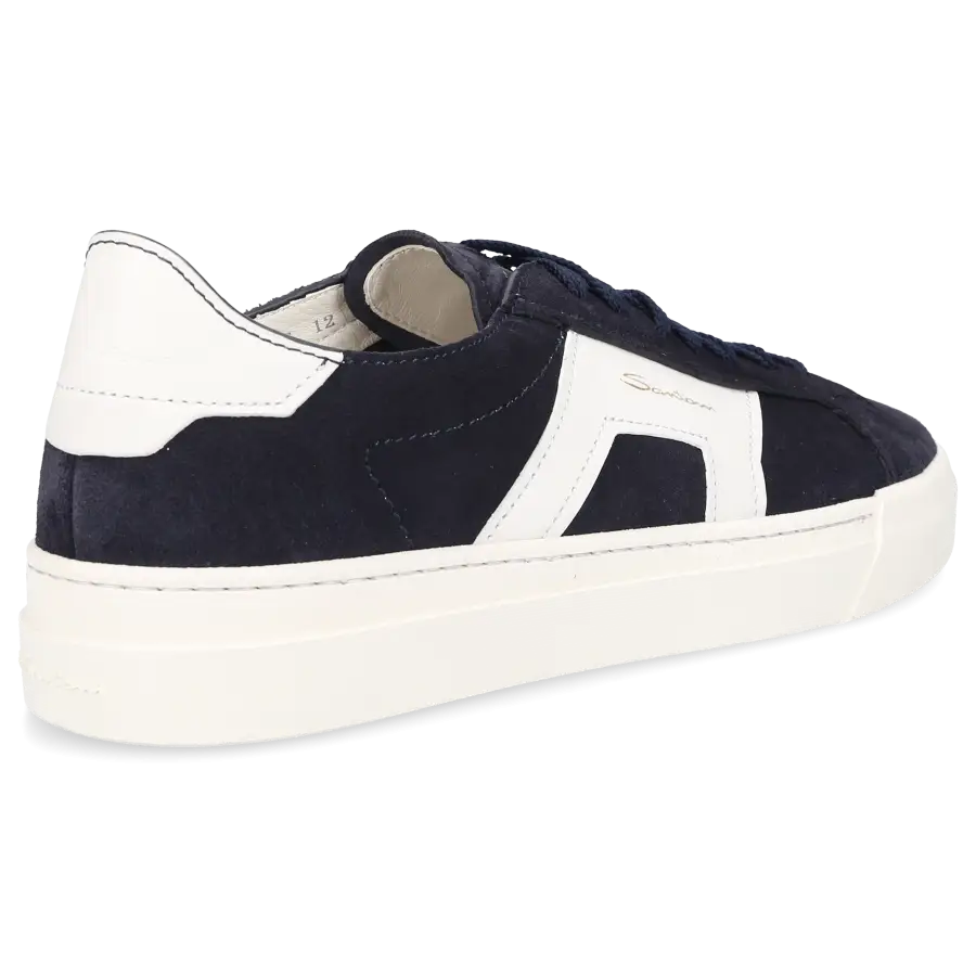 Santoni - Sneaker low DOUBLE BUCKLE Veloursleder - blau