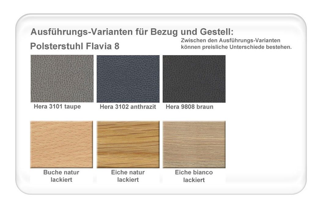 expendio Polsterstuhl Flavia 8 (Spar-Set, 6 St), Buche natur lackiert, Hera anthrazit 3102 aus Massivholz