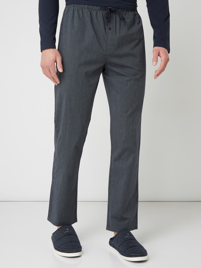 Loungehose mit Streifenmuster in marineblau