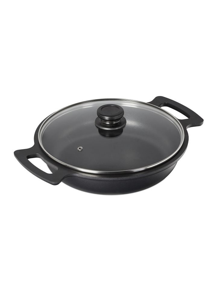 relaxdays Servierpfanne mit Deckel in Anthrazit - Ø 28 cm günstig kaufen onesize