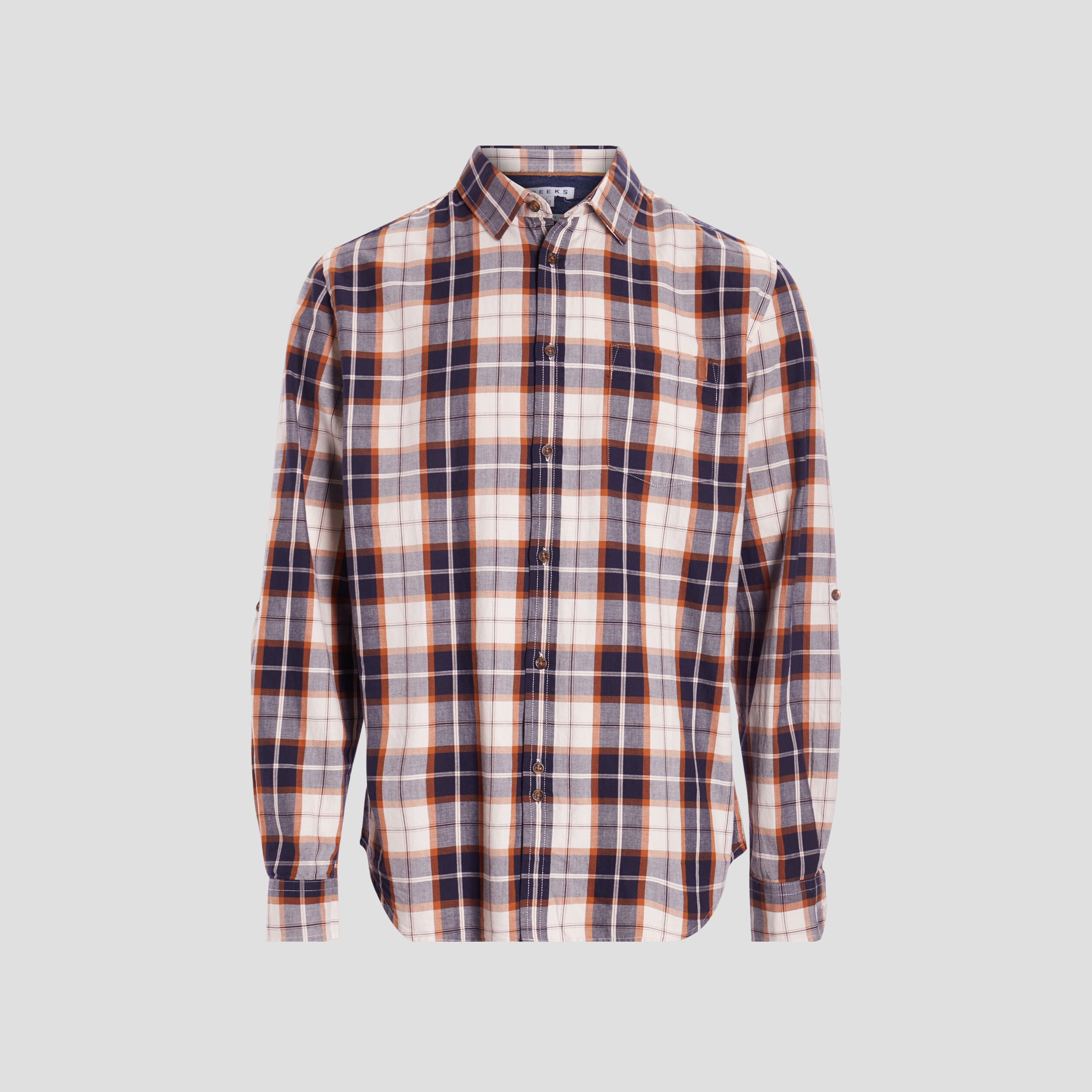 Chemise droite manches longues camel homme | La Halle