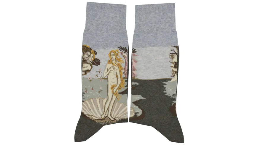 MuseARTa Unisex Socken Sandro Botticelli - Birth of Venus grau