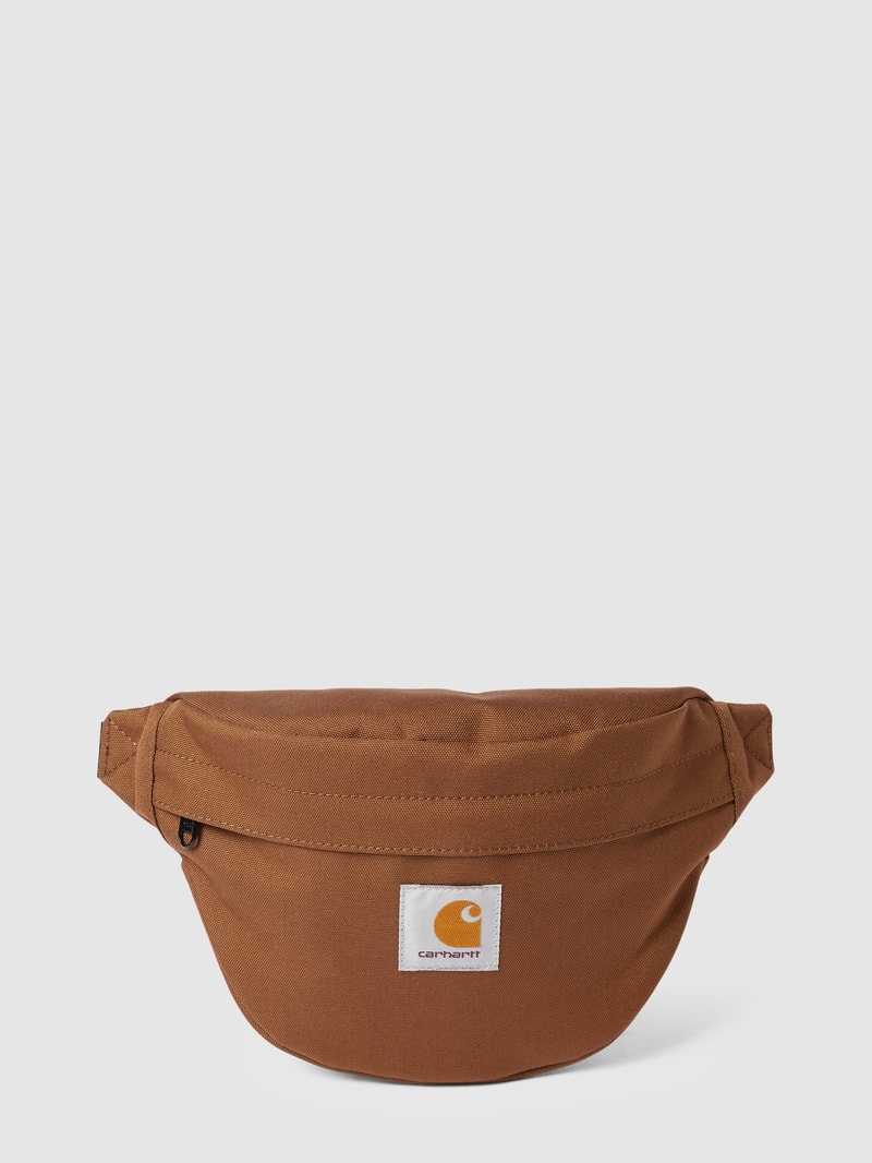 Bauchtasche mit Label-Detail Modell 'JAKE' in mittelbraun