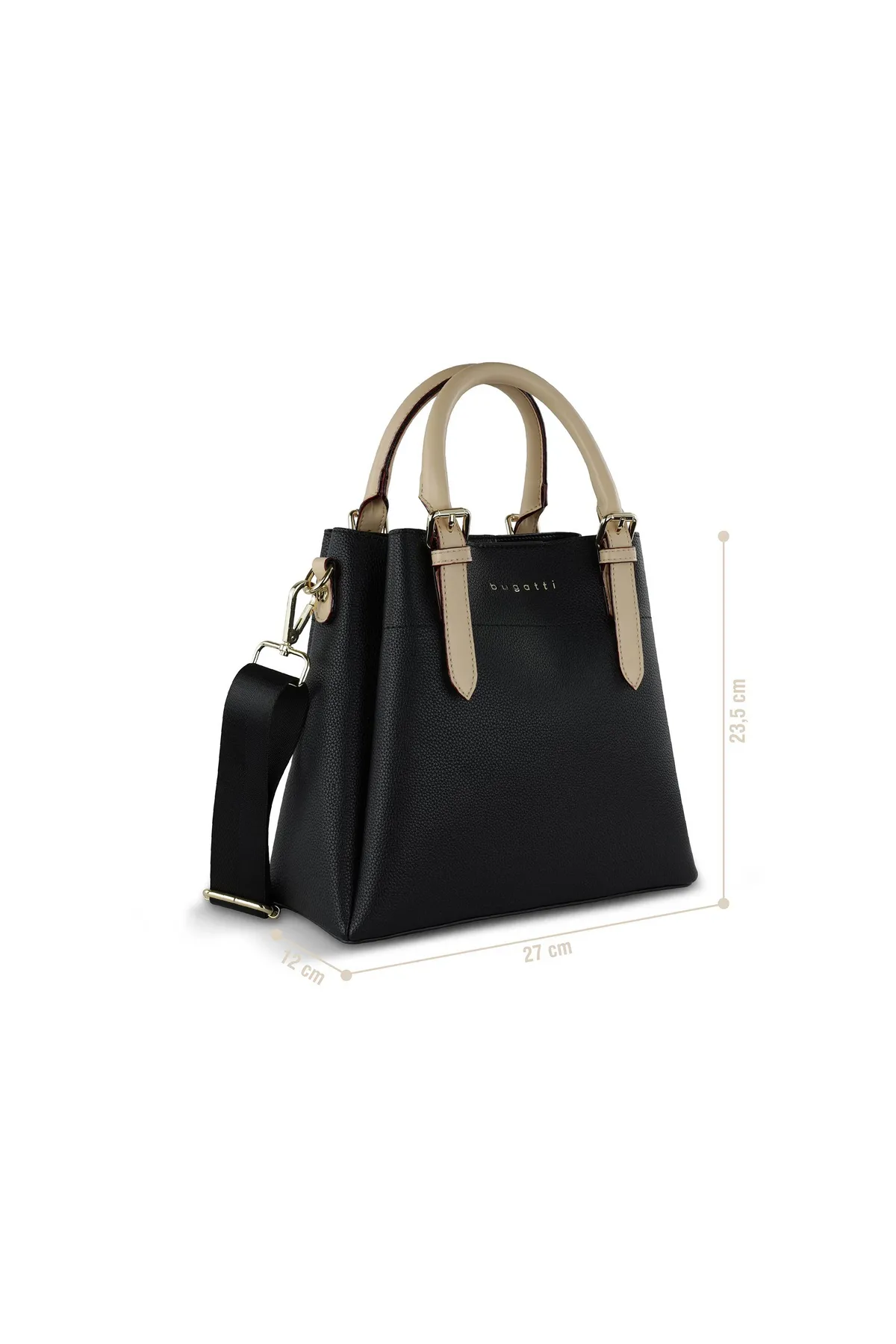 BUGATTI  Handtasche - Schwarz - Strukturiert