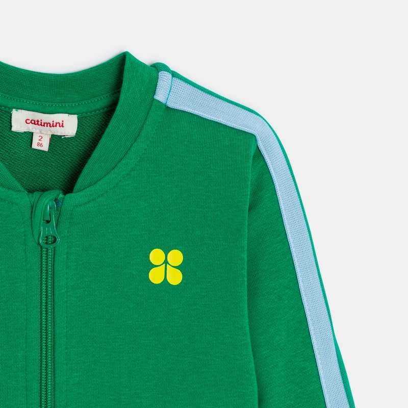 Cardigan bébé garçon vert en coton recyclé Catimini