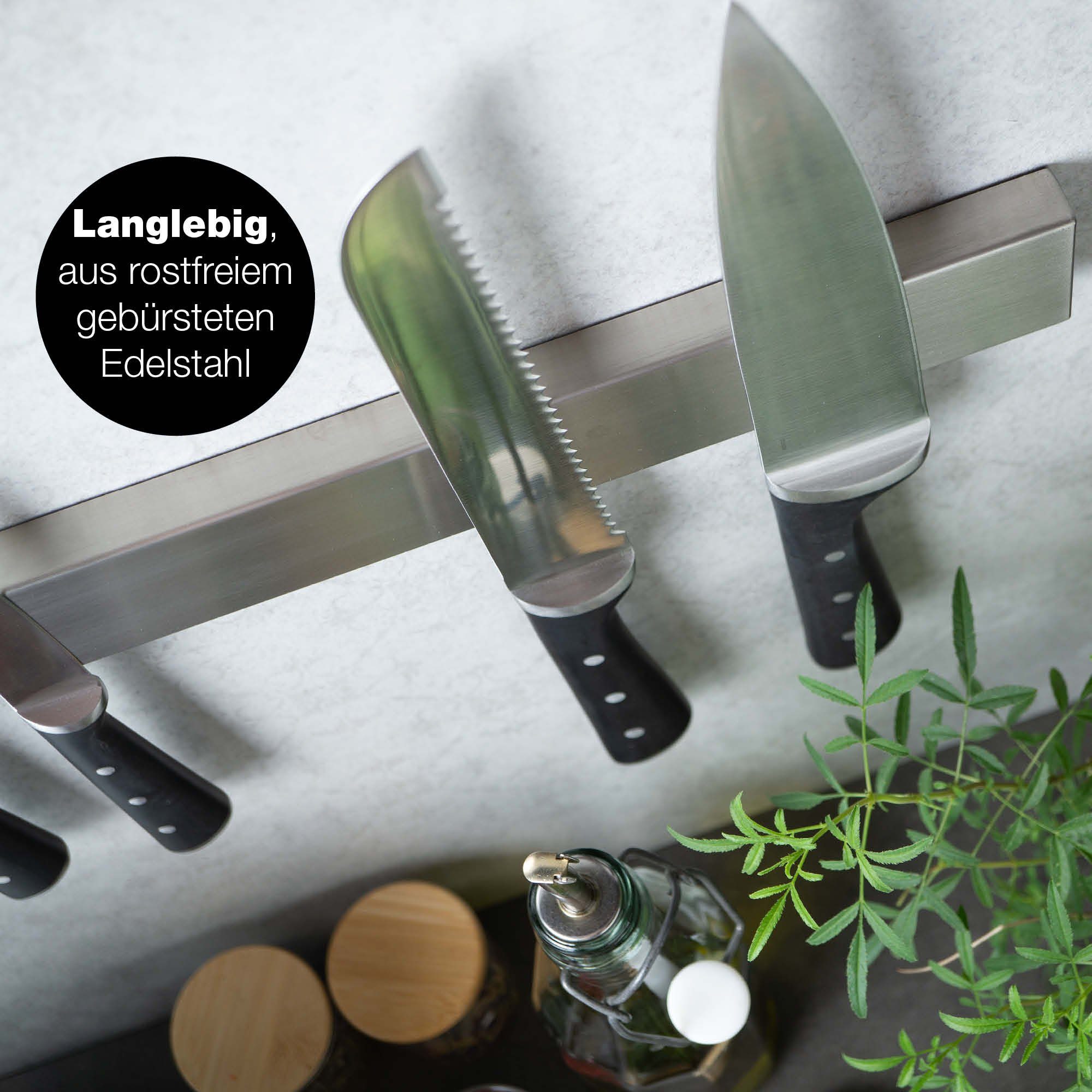 Moritz & Moritz Magnet-Messerblock Magnetleiste für Messer - Messerhalterung (1tlg), Edelstahl 40 cm