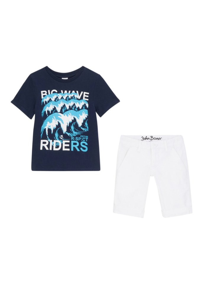 Jungen Stretch Shorts mit T-Shirt (2-tlg.Set)