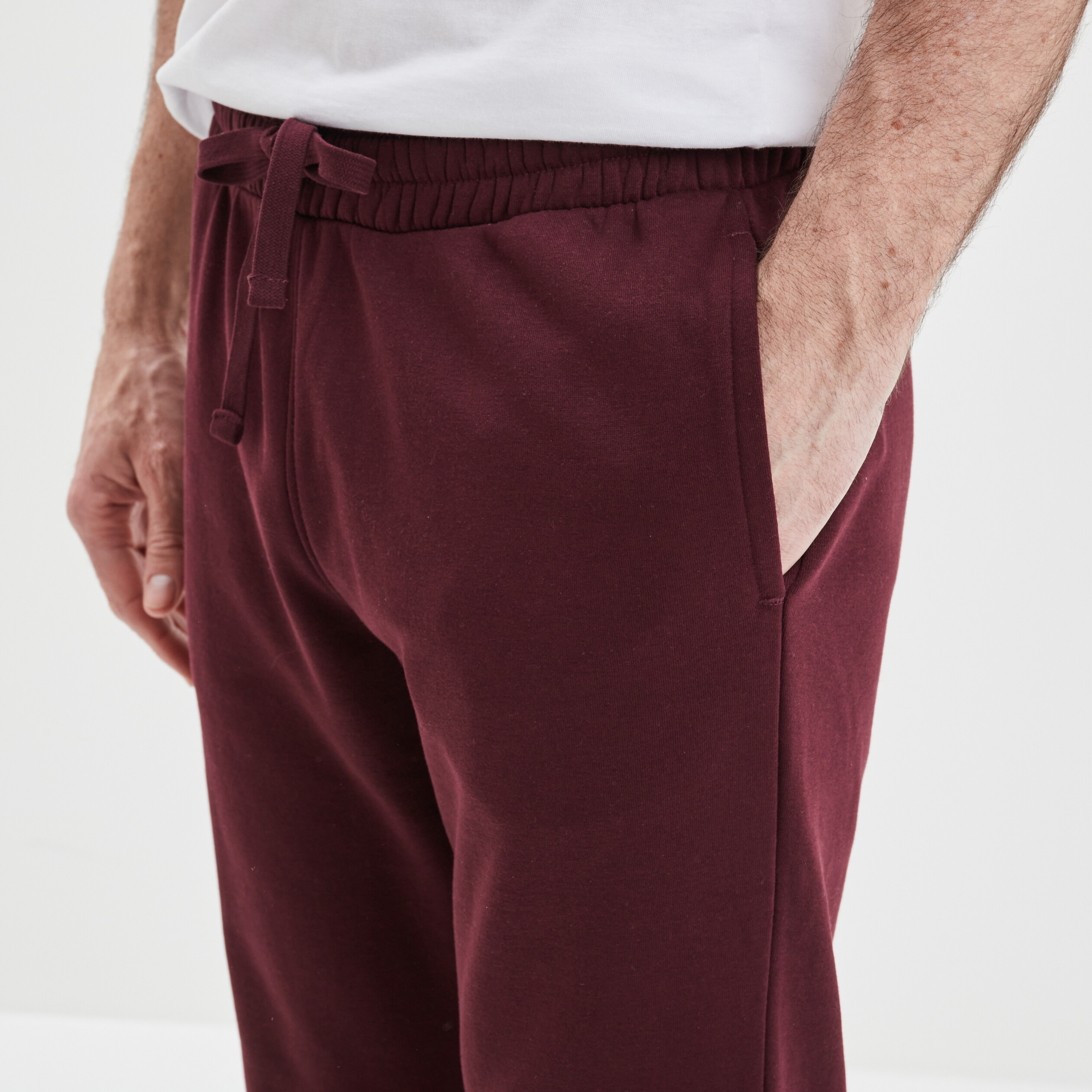 Jogging droit molleton prune homme | La Halle