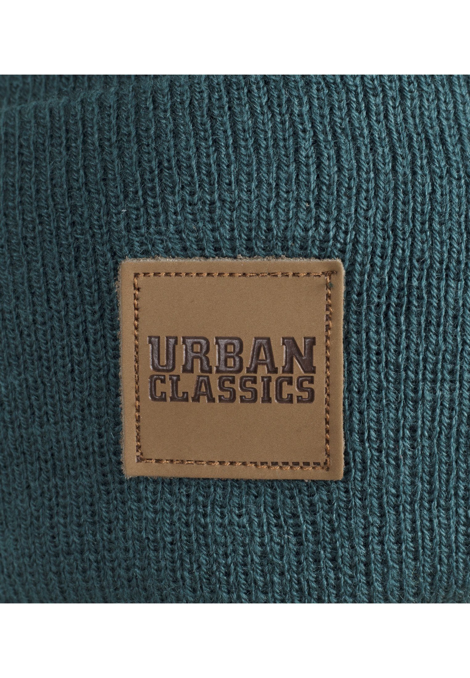 URBAN CLASSICS Beanie Unisex Synthetic Leatherpatch Long Beanie (1-St)