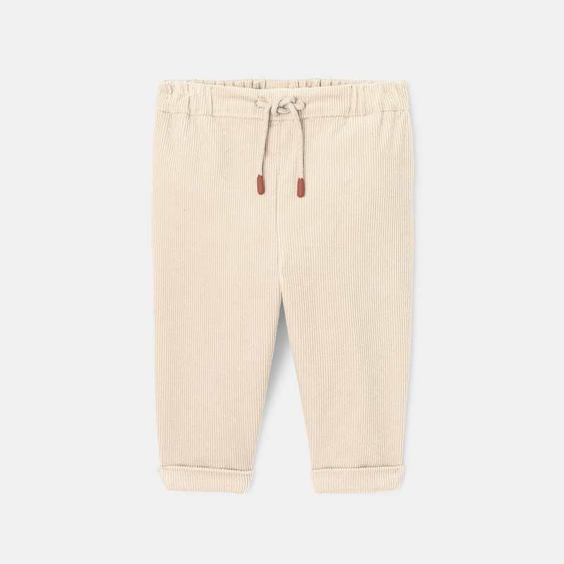 Pantalon en velours côtelé beige mixte Absorba