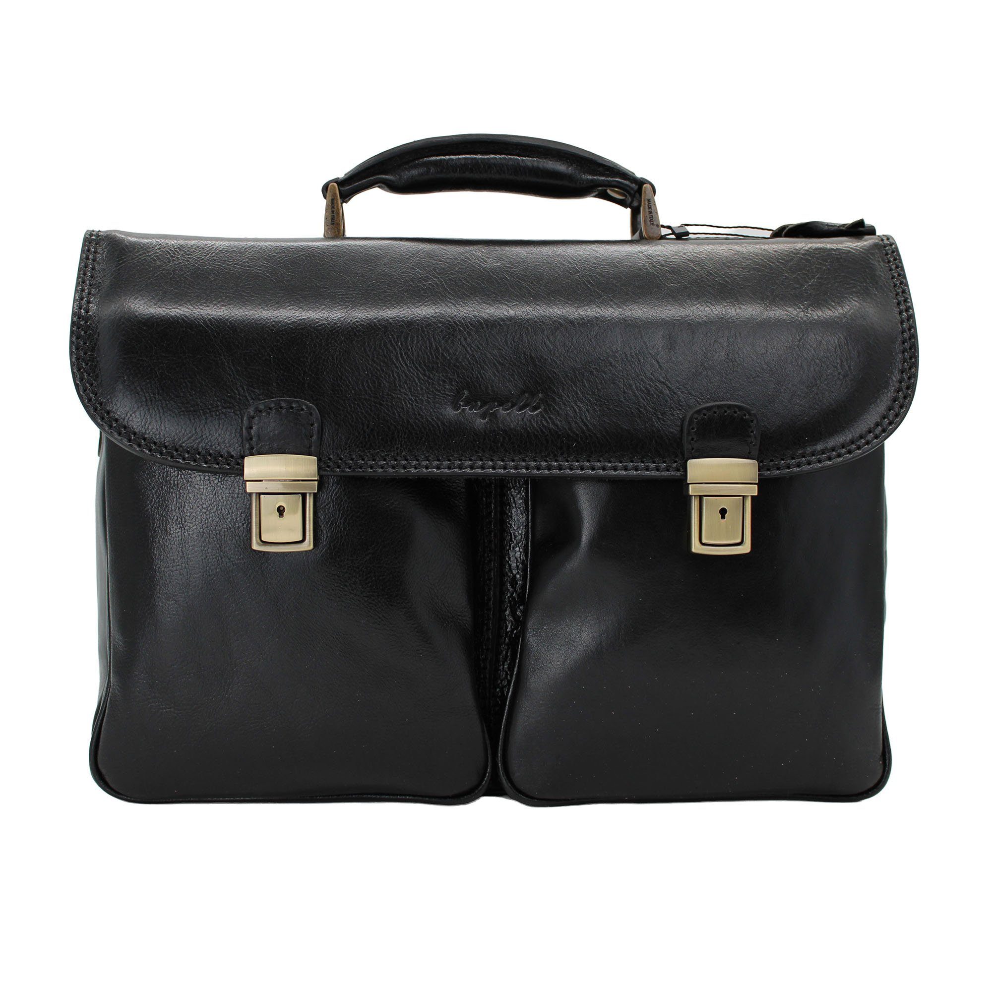 bupell Aktentasche Businesstasche, Geräumige Aktentasche, aus pflanzlich gegerbtem Leder, Handmade in Italy