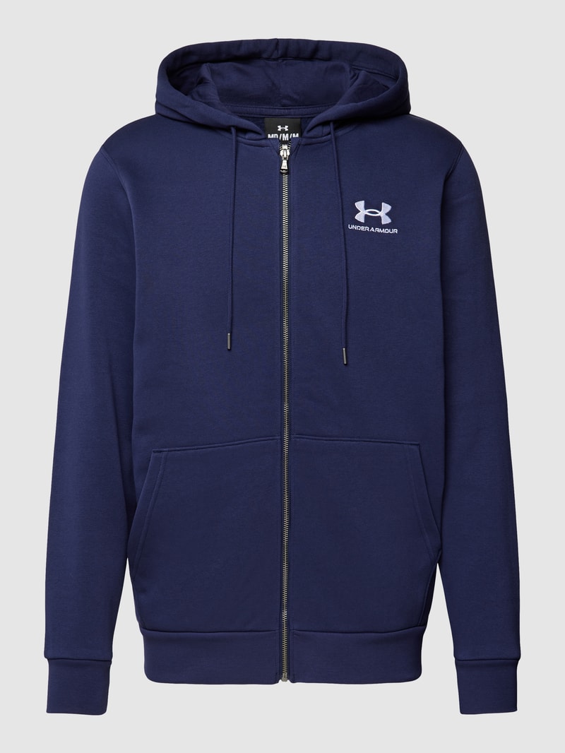 Sweatjacke mit Label-Print in marineblau