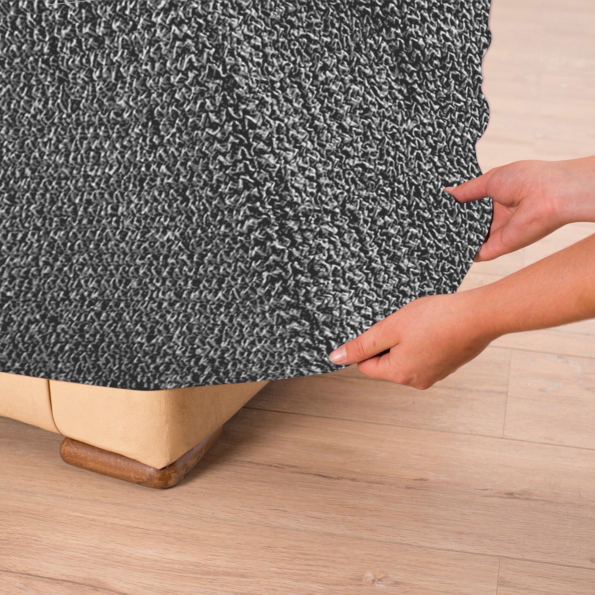 Housse bi-extensible imprimée gaufrée pour fauteuil et canapé