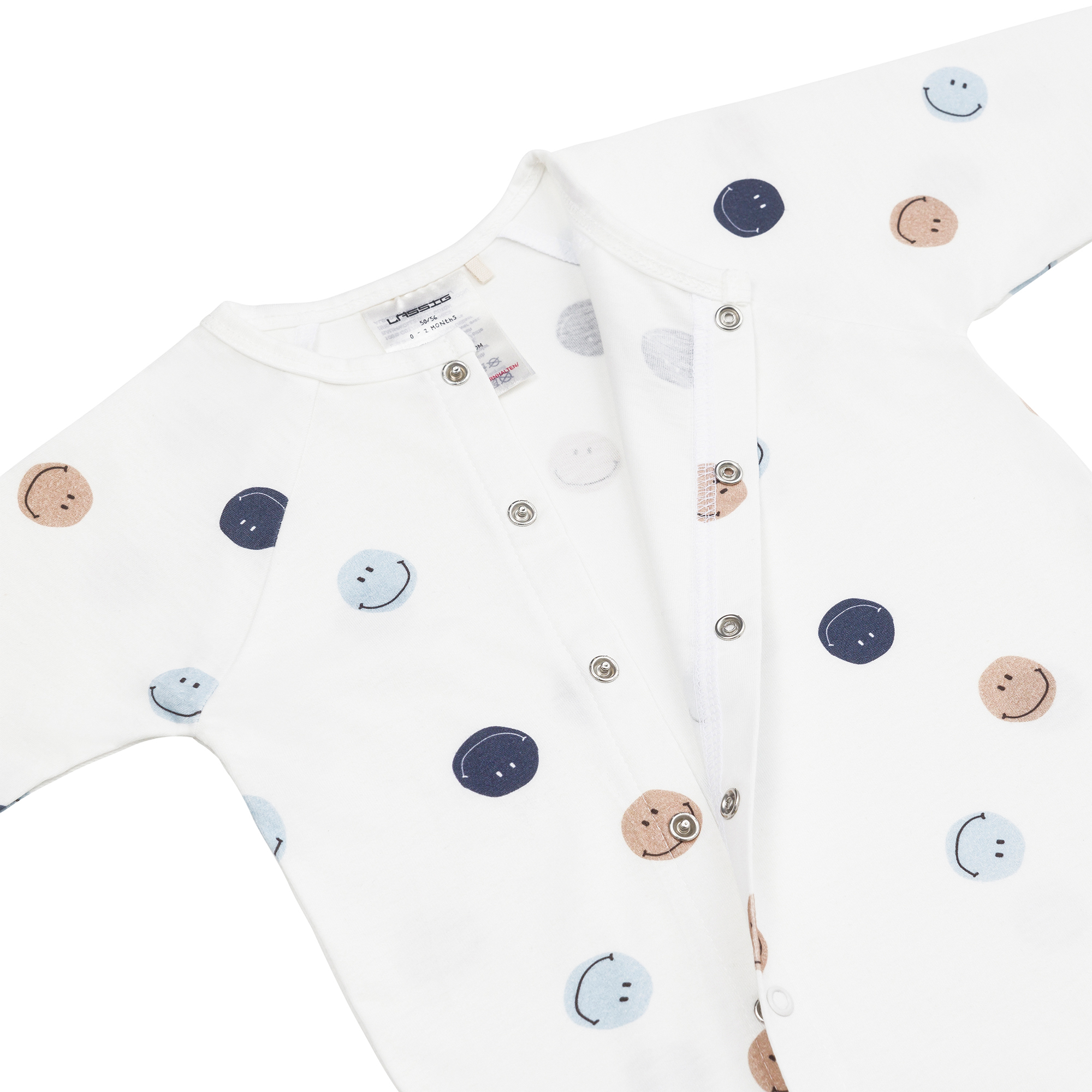 Baby Schlafoverall - Bio Baumwolle, Smile, Milky