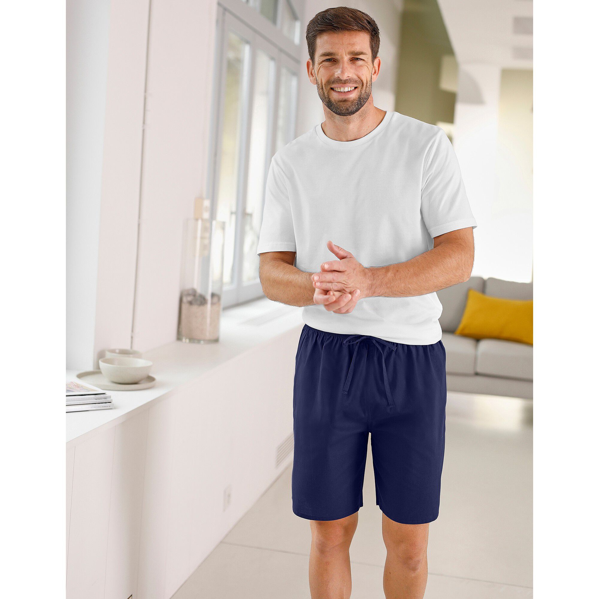 Short pyjama uni + carreaux