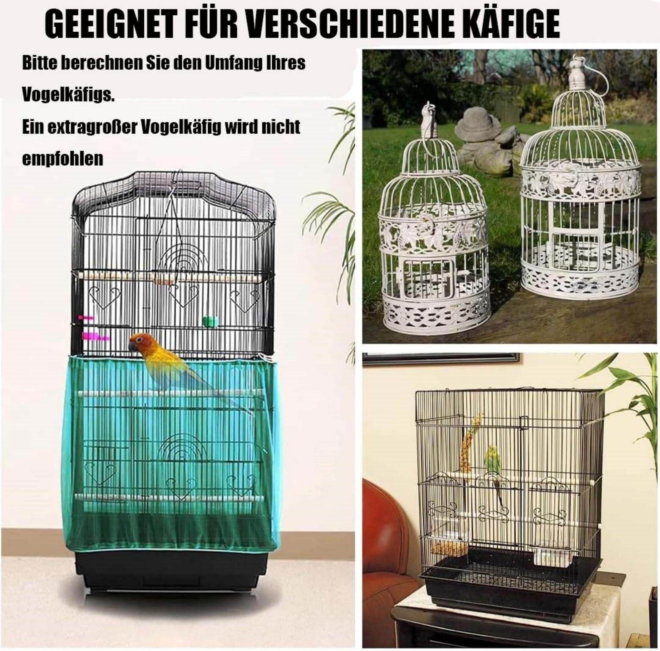 Coonoor Vogelkäfig Verstellbarer Vogelkäfig Netz Abdeckung Vogelkäfig Samen Feder Fänger