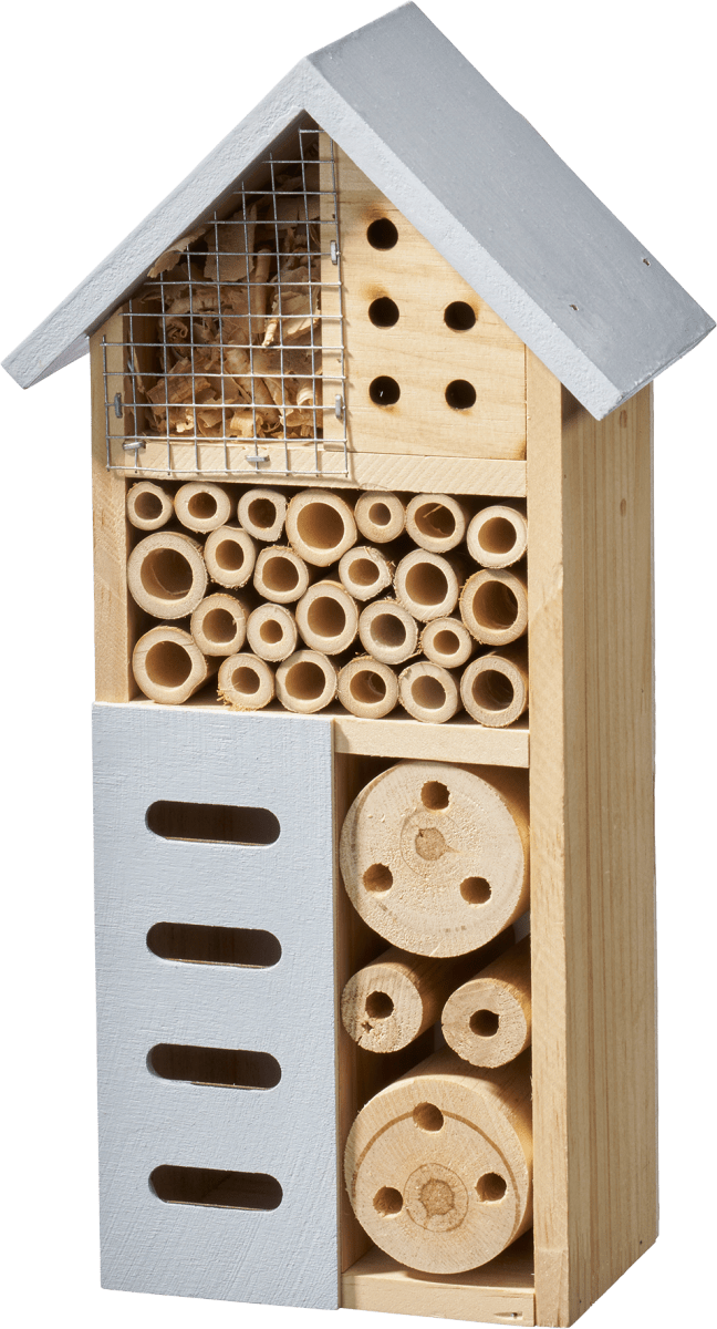 Insektenhotel aus Holz, grau (25,8 cm), 1 St