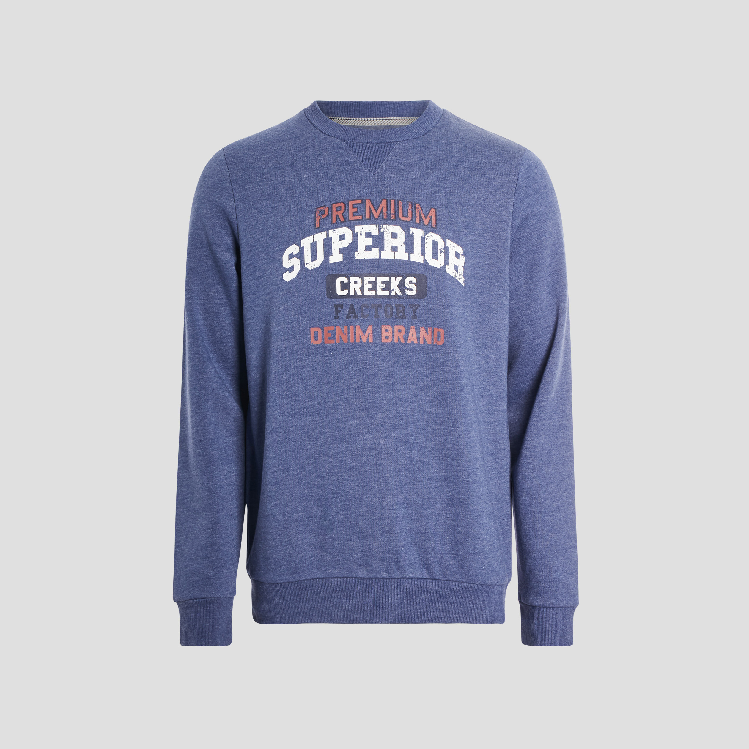 Sweat manches longues Creeks bleu foncé homme | La Halle