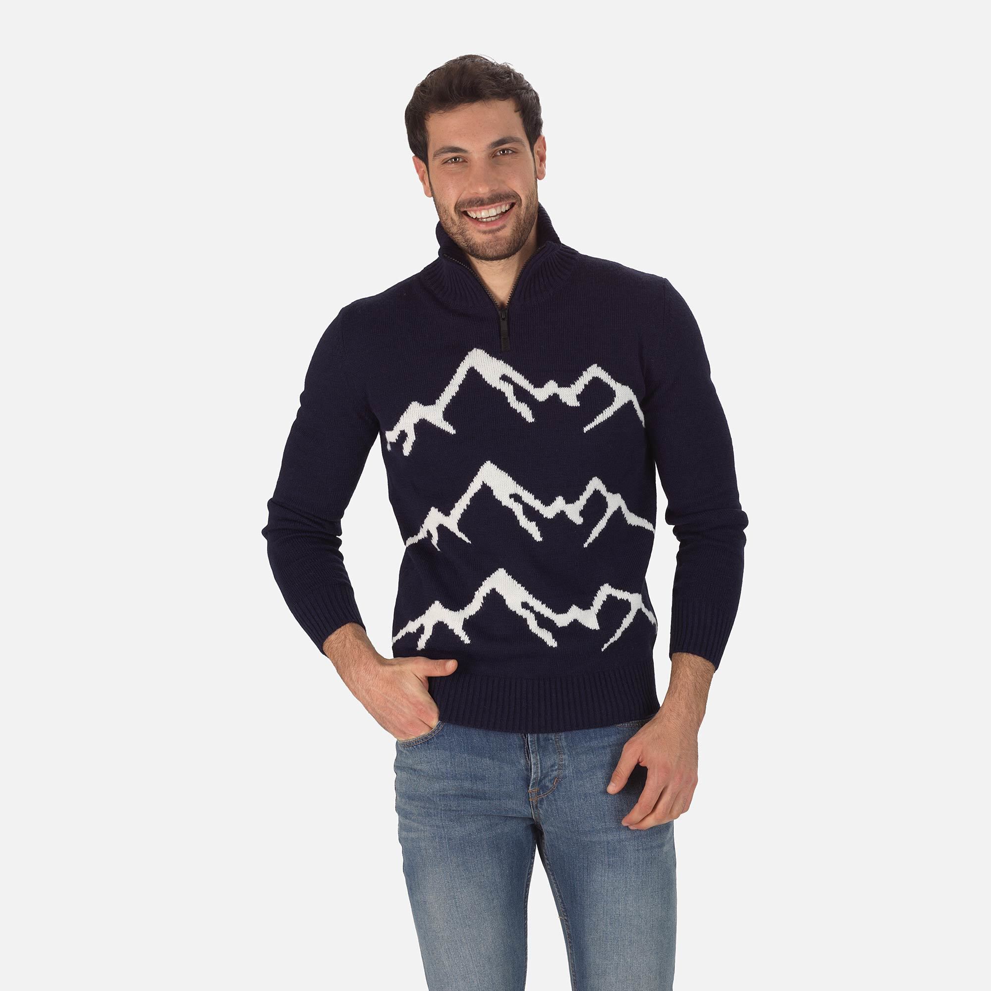 Pull en maille à col zippé Homme