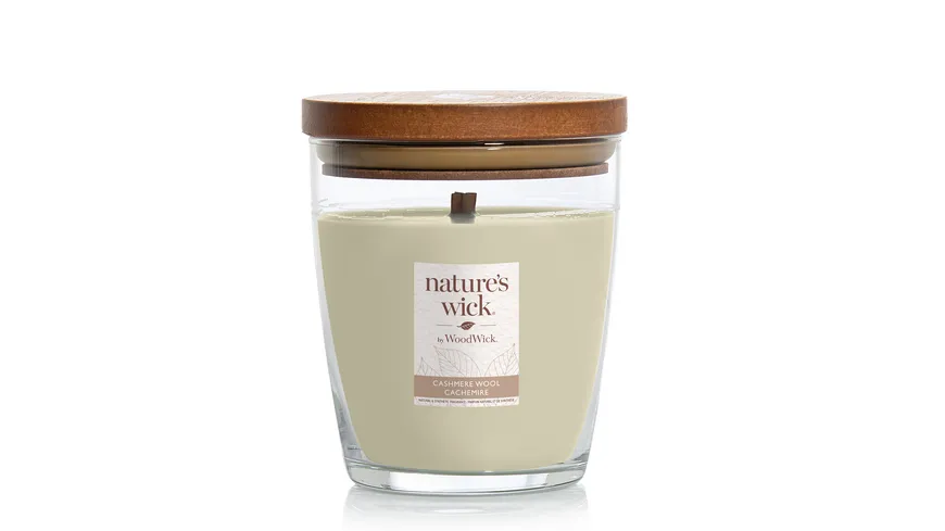 nature's wick Mittelgroße Kerze im Glas Cashmere Wool mehrfarbig