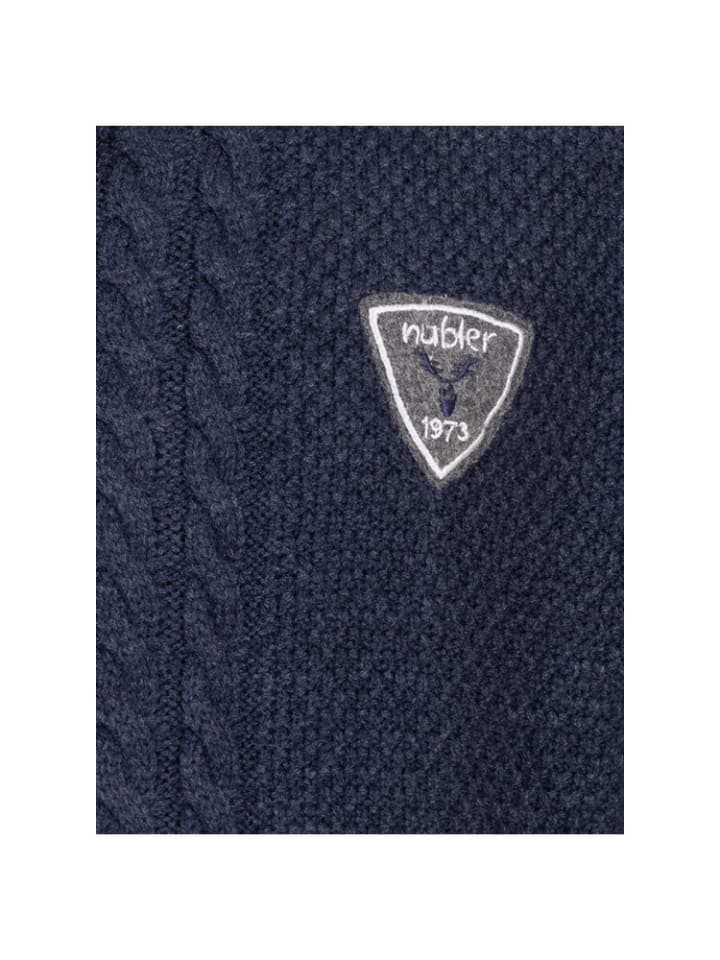 Nübler Trachtenstrickjacke Langarm Henry in Blau günstig kaufen