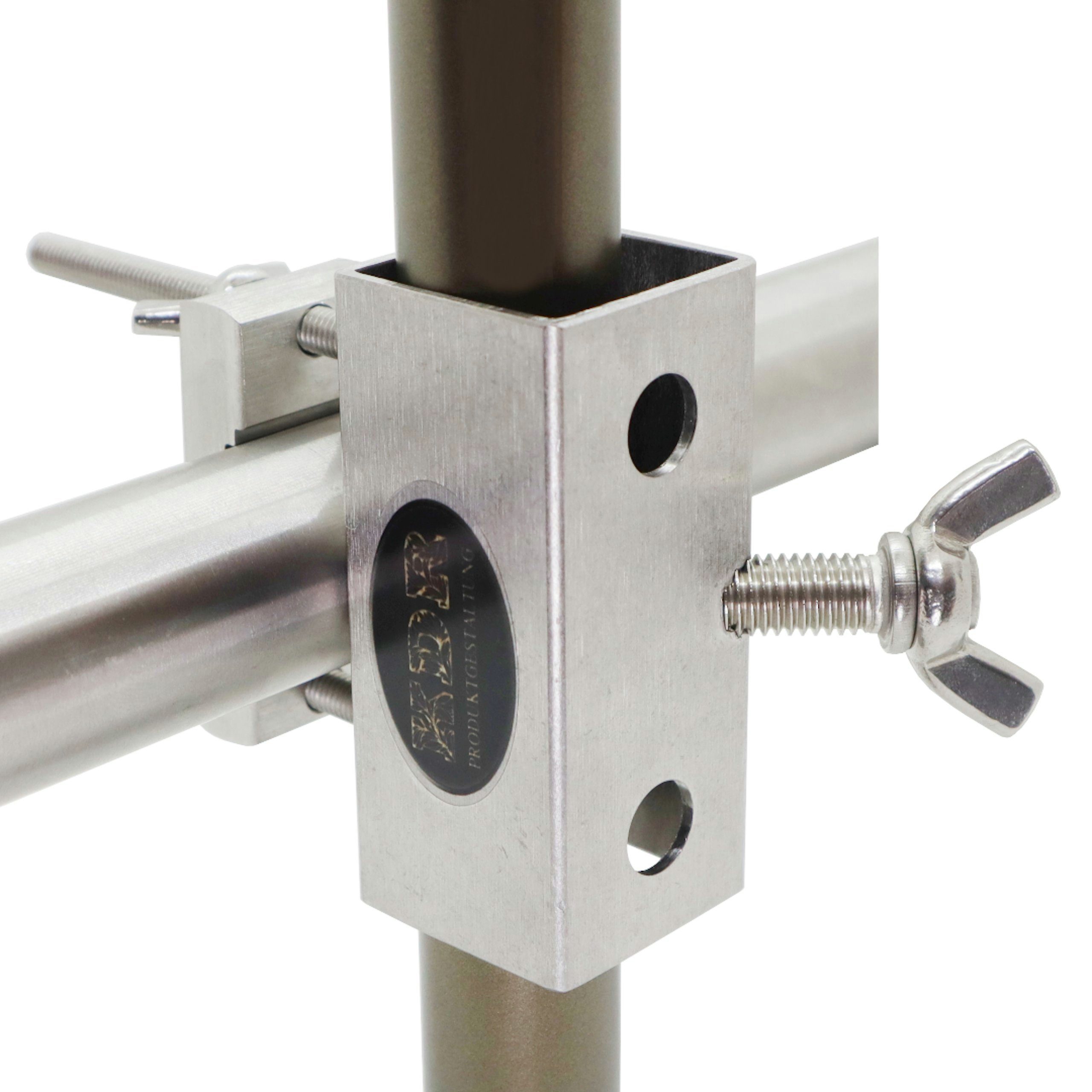 KDR Produktgestaltung Schirmhalter Sonnenschirmhalter Balkongeländer Halterung Sonnenschirm aus Edelstahl, für Stöcke bis Ø 28 mm