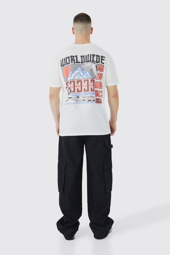 Tall Oversize T-Shirt mit Good Fortune Print