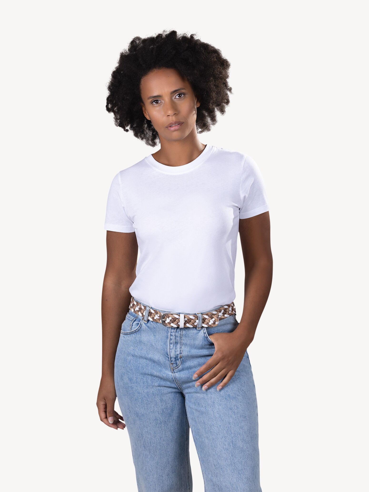 Ceinture en cuir - blanc