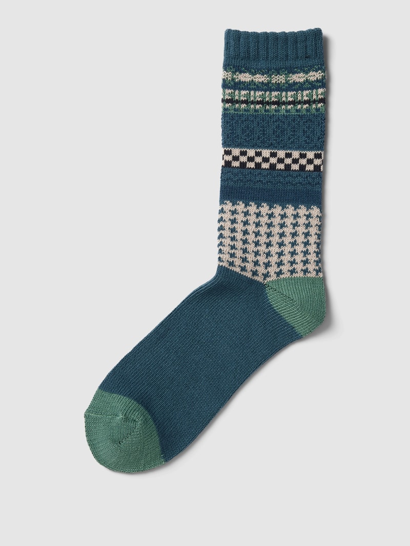 Socken mit Allover-Muster Modell 'Hygge' im 2er-Pack in rauchblau