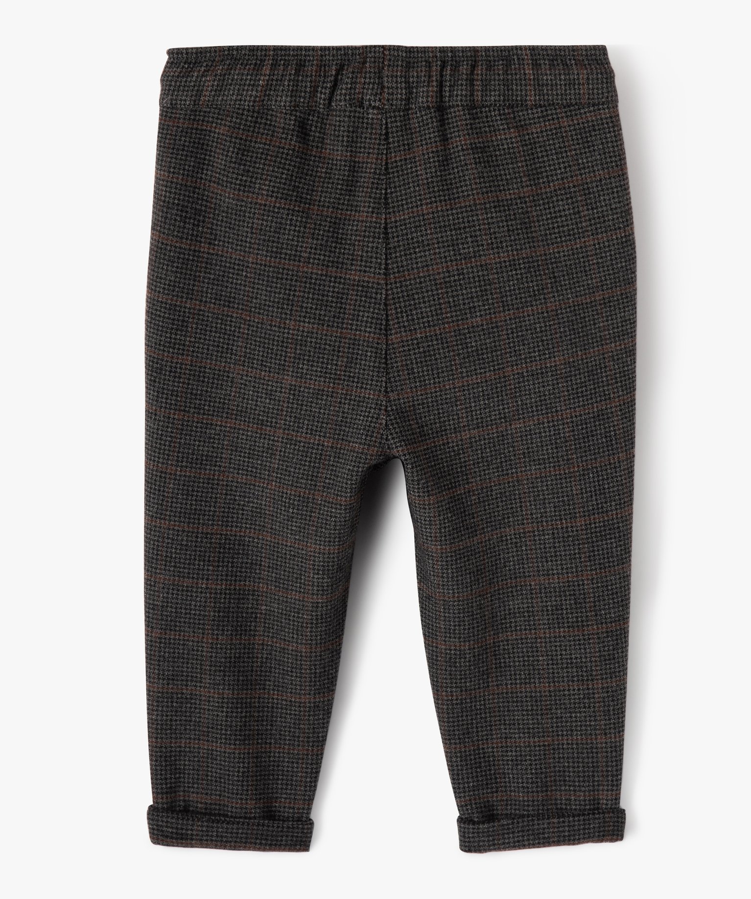 Pantalon carotte à motif pied-de-poule bébé Garçon gris | GEMO