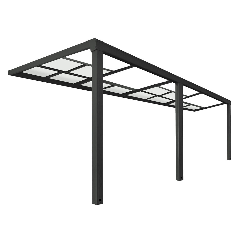 Home Deluxe Terrassenüberdachung SOLIS DELUXE - 390 x 295 x 233 / 272 cm Grau