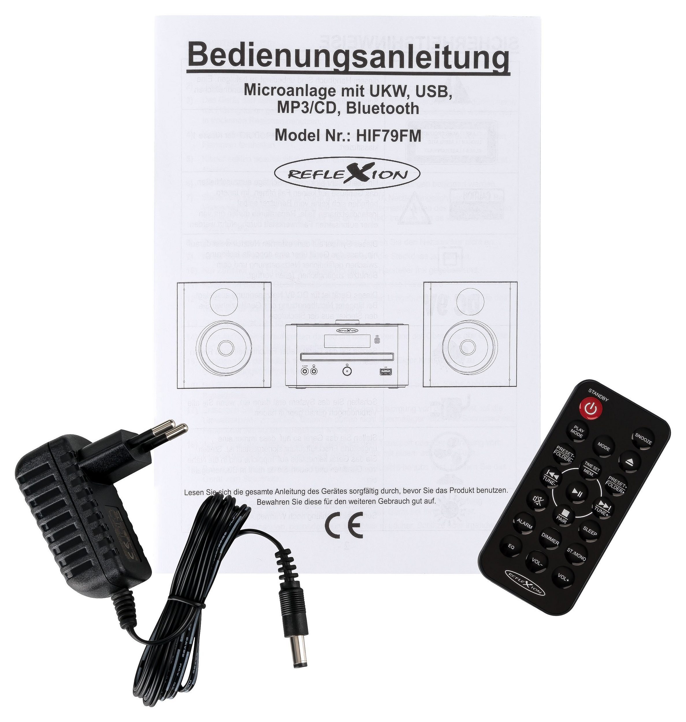 Reflexion HIF79FM Microanlage (UKW, USB, MP3/CD, und Bluetooth, 32,00 W, Alarm, Uhr, Sleep-Funktion)