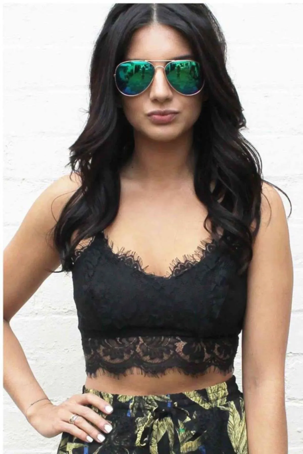 Merry See  Schwarzer Spitzen-BH-Bustier