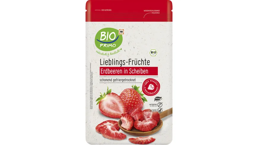 BIO PRIMO Bio Getrocknete Erdbeere Scheiben 25 g