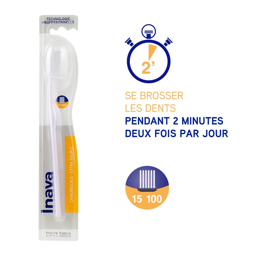 Oral Care INAVA Brosse à dents 15/100 Chirurgicale Brosse à dents