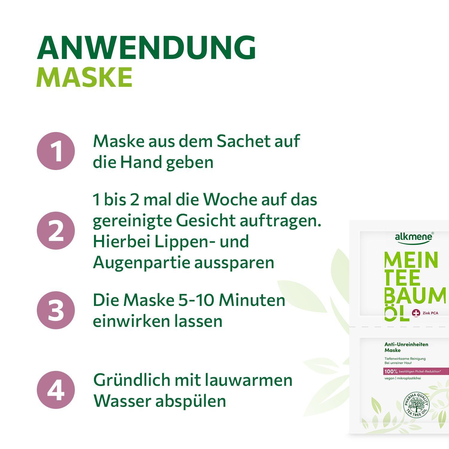 alkmene Gesichtsmaske Anti Unreinheiten Maske 100% bestätigen Pickel Reduktion, 1-tlg.