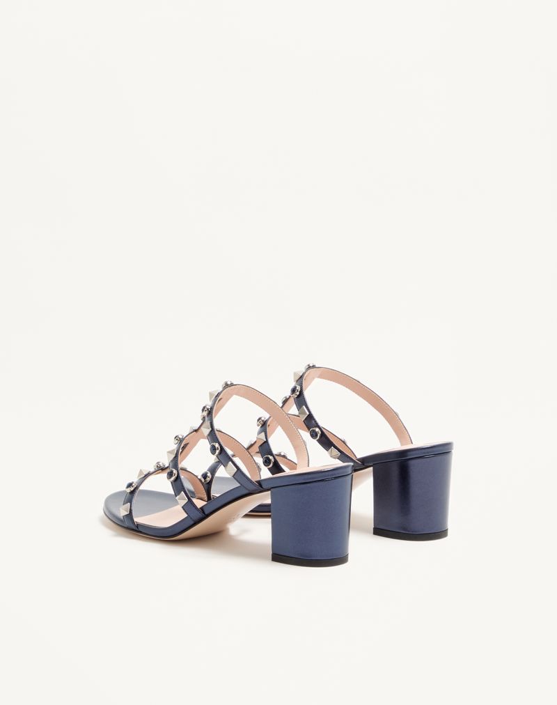 Rockstud Slidesandaler i lamineret nappa med 60 mm cabochon