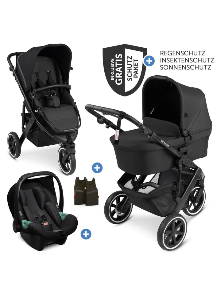 ABC-Design 3in1 Kinderwagen-Set Salsa Run - Babywanne, in schwarz günstig kaufen onesize