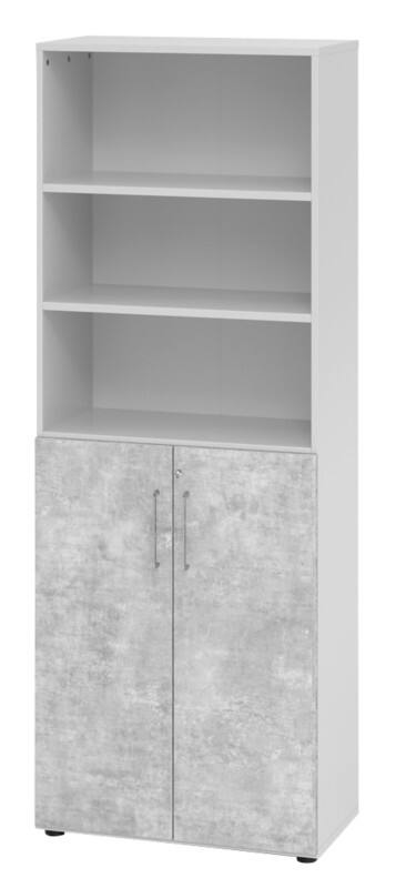 Hammerbacher Schrank V968T3/5/M/BS Grau, Beton 80 x 42 x 215,4 cm