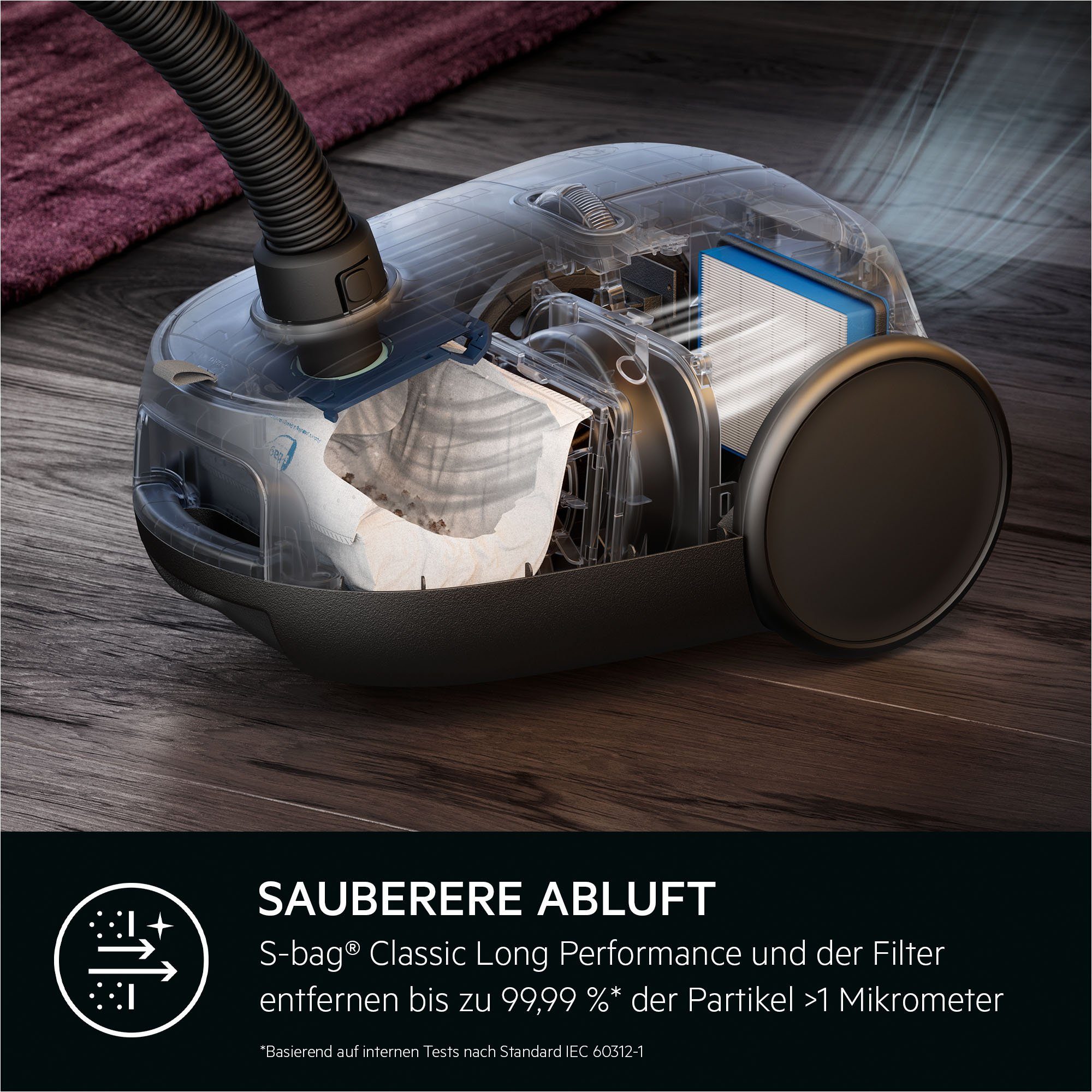 AEG Bodenstaubsauger CLEAN 6000 ÖKO (AB61C2ÖKO), 850 W, mit Beutel, hohe Saugleistung, inkl. Zusatzdüsen, 65 % Recyclingkunststoff