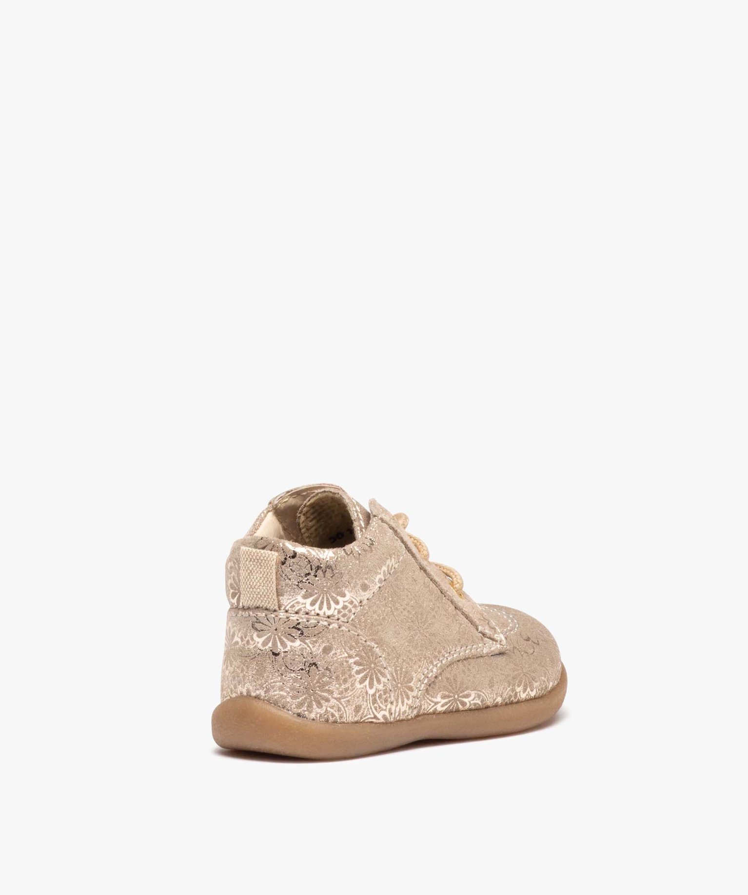 Chaussures premiers pas bébé fille en cuir à motifs scint... or | GEMO