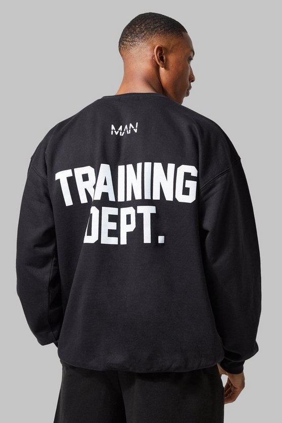 Man Active Oversize Sweatshirt mit Training Dept Print