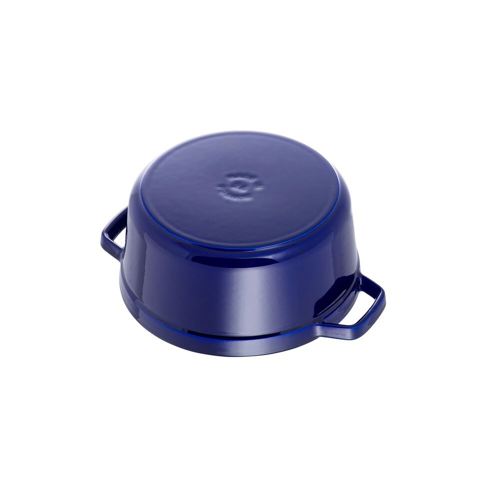 Cocotte 30 cm, rund, Dunkelblau, Gusseisen