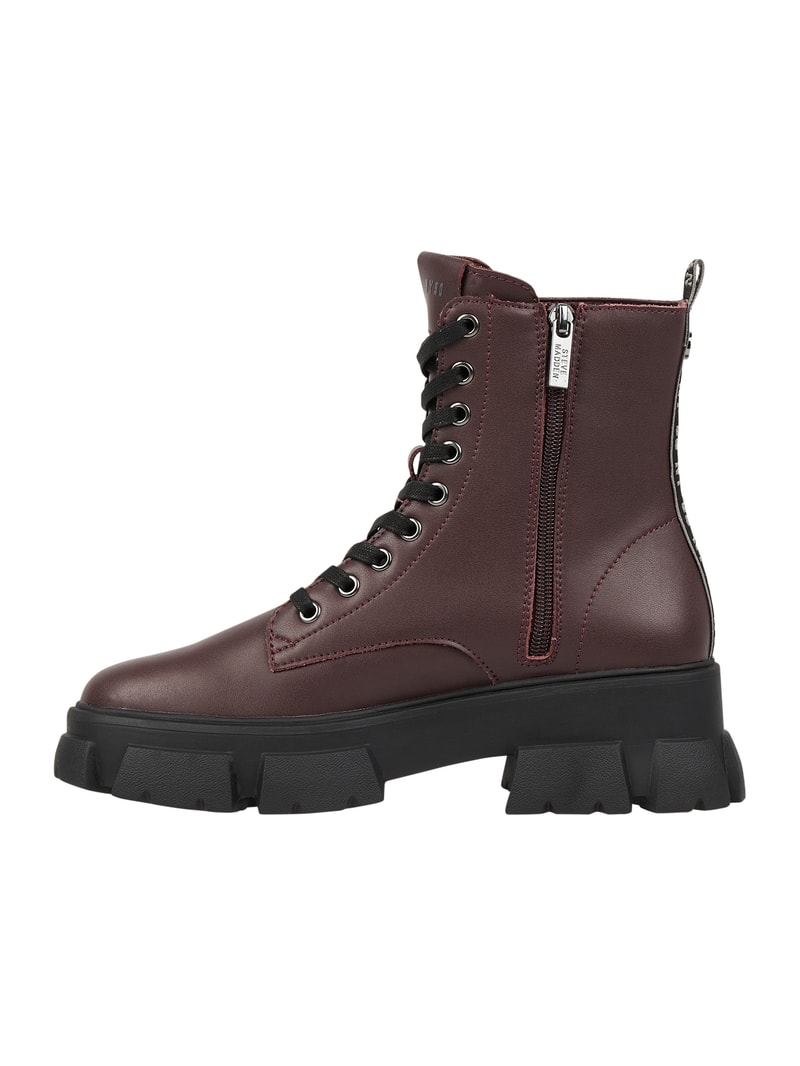 Boots aus Leder Modell 'Tanker' in bordeaux rot
